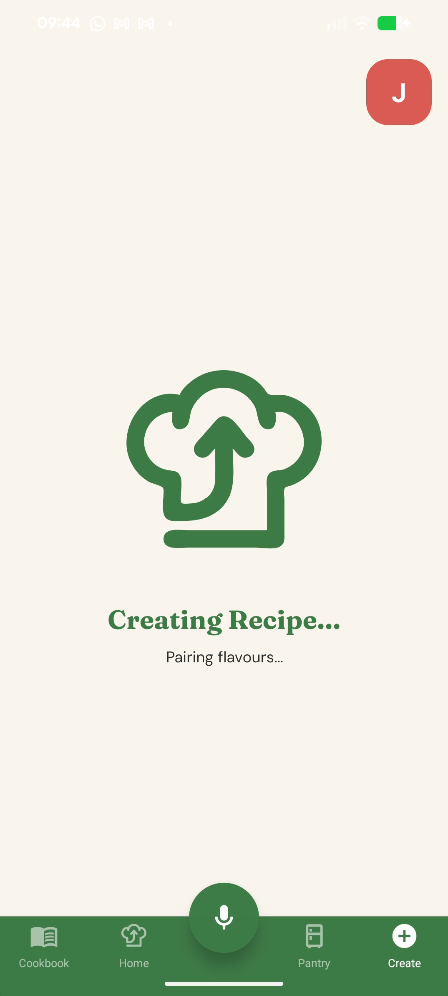 Creating recipe loading screen pairing flavours from your ingredients